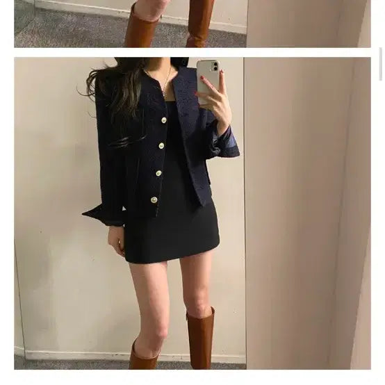[SOLD OUT] <플립> 트위드자켓 네이비 새제품