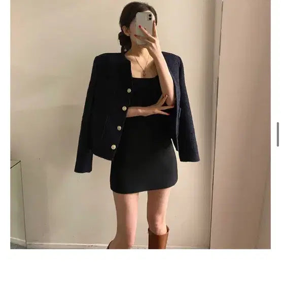 [SOLD OUT] <플립> 트위드자켓 네이비 새제품