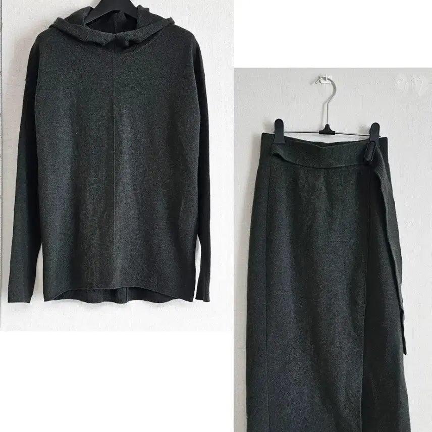 [BUNJANG] Hoodie Knit Sweater Skirt Set / 후드니트 스커트 셋트 팝니다