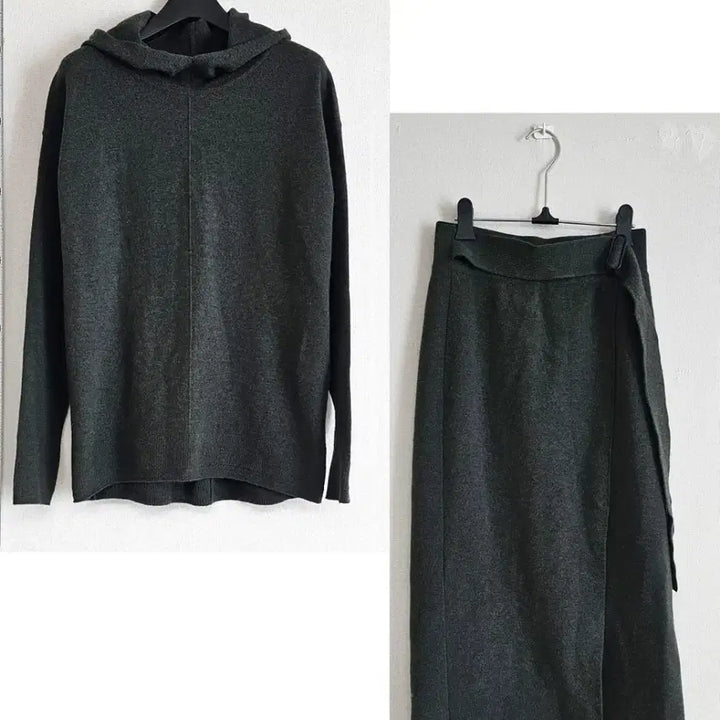 [BUNJANG] Hoodie Knit Sweater Skirt Set / 후드니트 스커트 셋트 팝니다