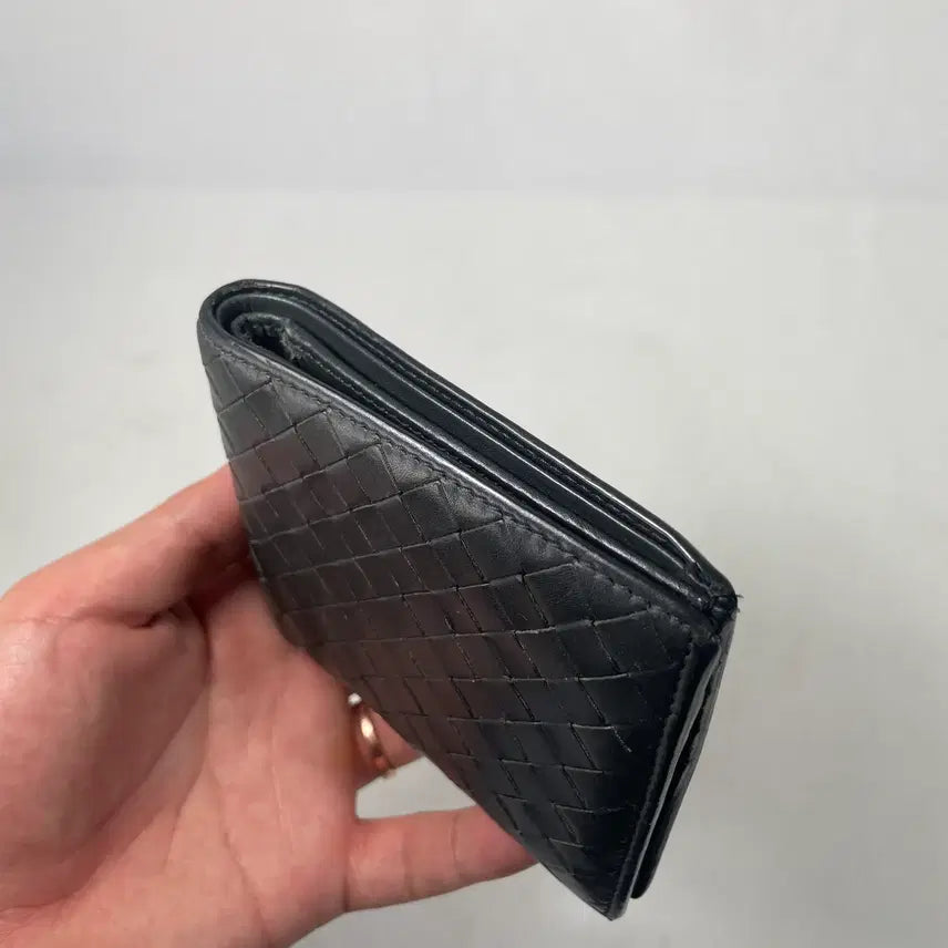 [SOLD OUT] [블랙] 보테가베네타 인트레치아토 반지갑 남자지갑