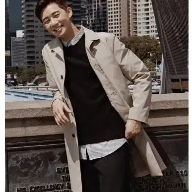 [BUNJANG] Ziozia Semi-Oversized Beige Trench Coat / 지오지아 세미오버핏 트렌치코트