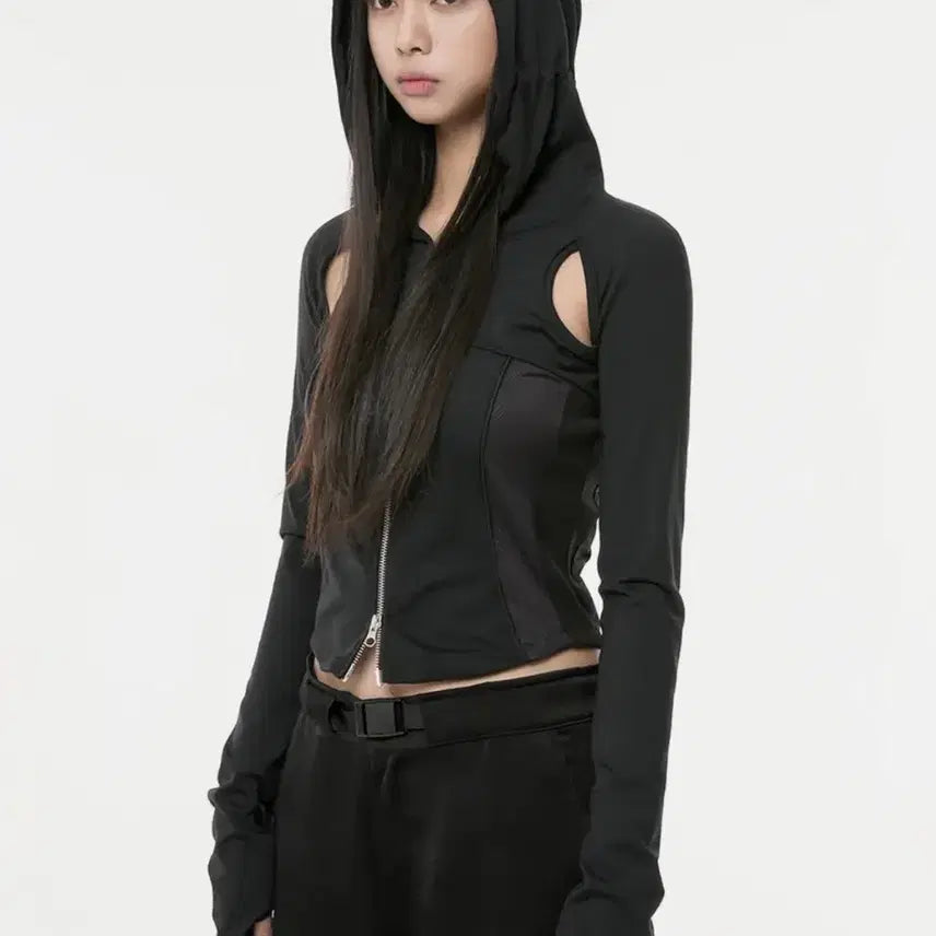[BUNJANG] Flareup Cut-out Hooded Zip-up / 플레어업 컷아웃 후드 집업