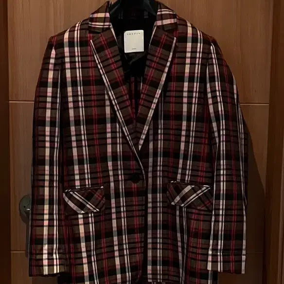 [BUNJANG] Sandro Check Pattern Jacket / 산드로 체크 패턴 자켓 38