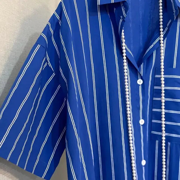 [BUNJANG] Long Sleeve Linen Blend Midi Dress / 롱반팔 면셔츠 린넨카라 미디빅사이즈 원피스
