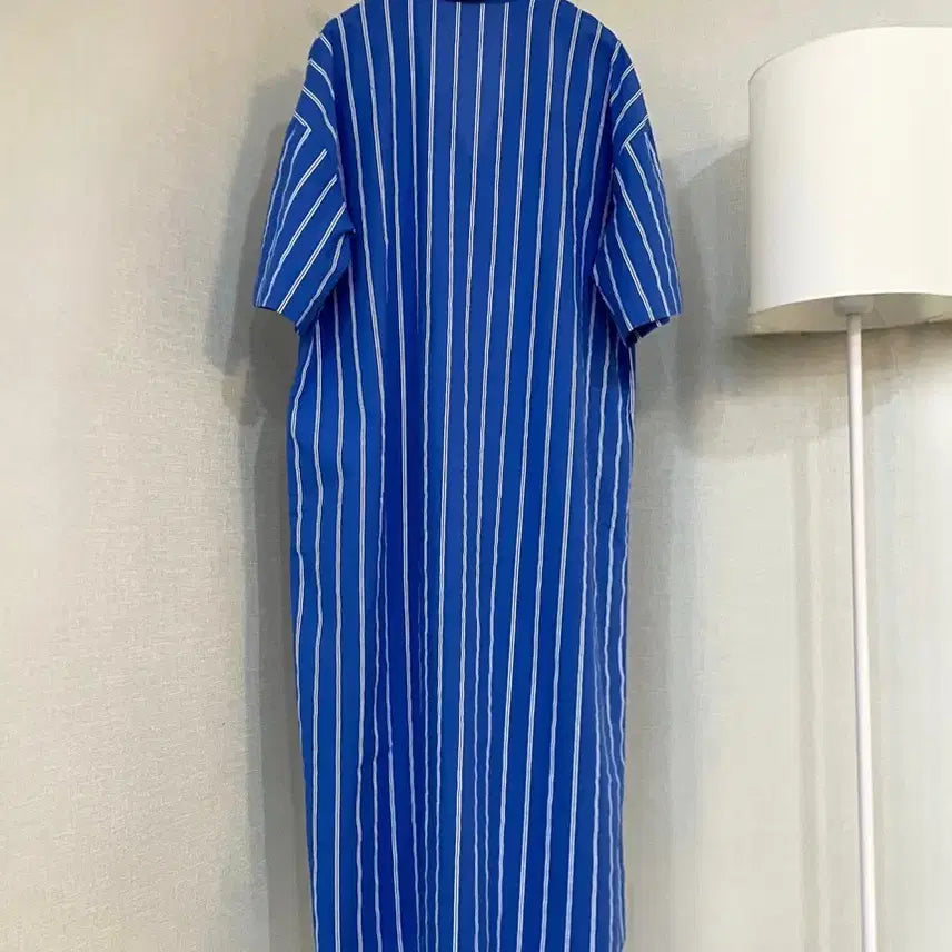 [BUNJANG] Long Sleeve Linen Blend Midi Dress / 롱반팔 면셔츠 린넨카라 미디빅사이즈 원피스