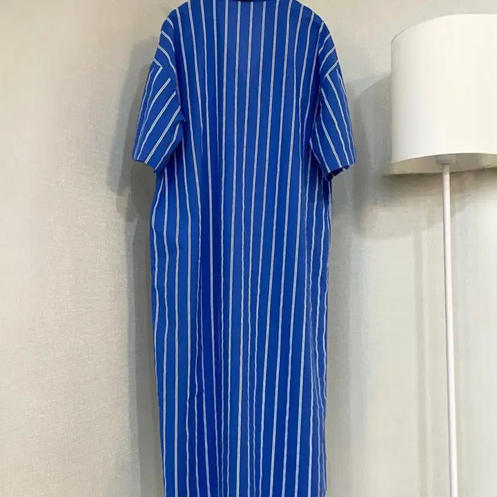 [BUNJANG] Long Sleeve Linen Blend Midi Dress / 롱반팔 면셔츠 린넨카라 미디빅사이즈 원피스