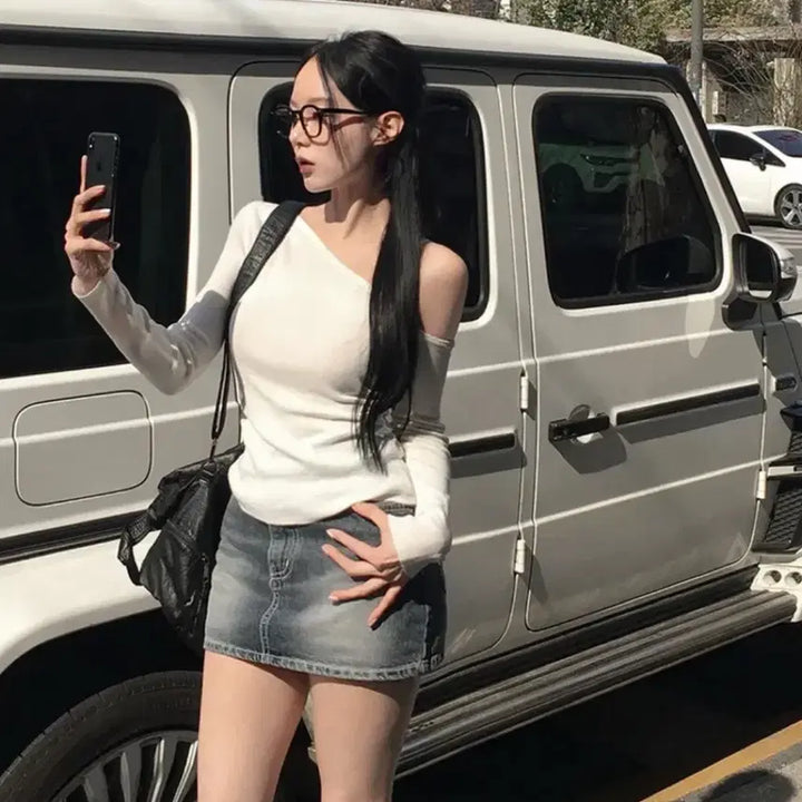 [BUNJANG] Hinic Newjeans Skirt Pants - Dark Blue M / (새상품,반택포)히니크 자체제작 뉴젠 치마 바지 - 진청 M