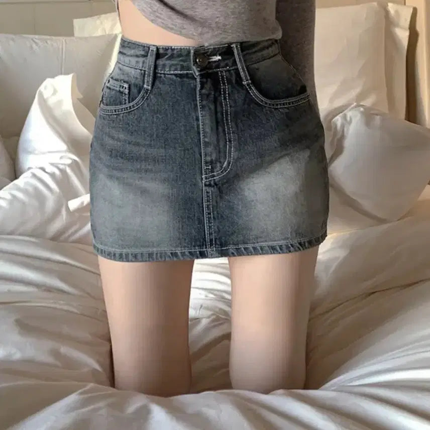 [BUNJANG] Hinic Newjeans Skirt Pants - Dark Blue M / (새상품,반택포)히니크 자체제작 뉴젠 치마 바지 - 진청 M
