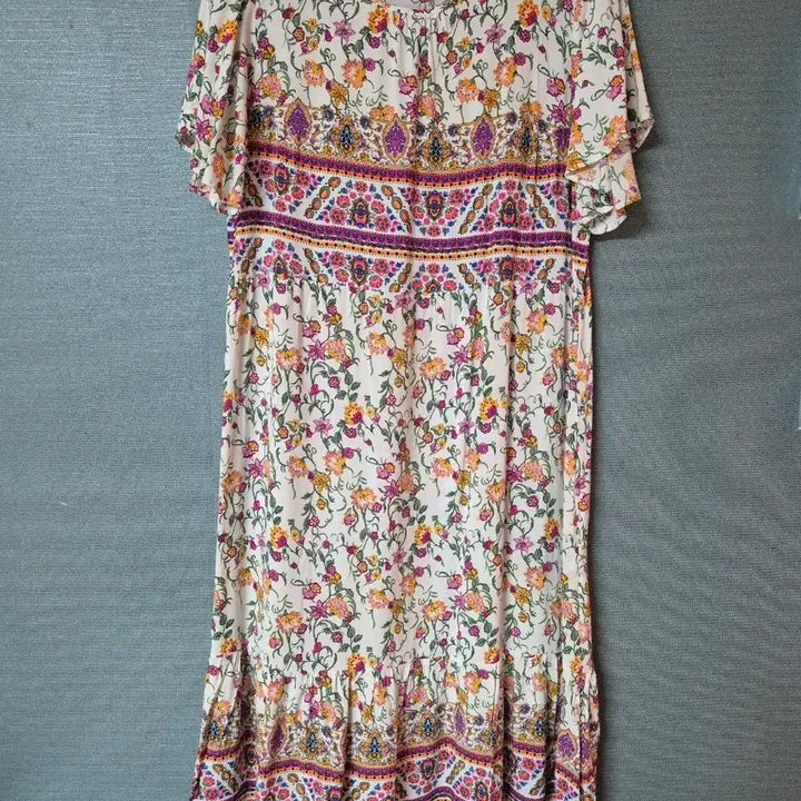 [BUNJANG] Floral Pattern Long Dress / 인견 플라워 패턴 롱 원피스 프리