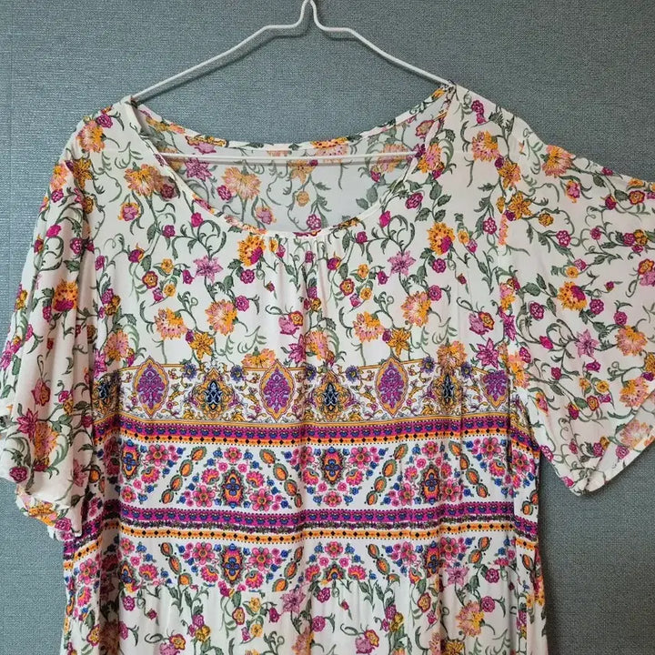 [BUNJANG] Floral Pattern Long Dress / 인견 플라워 패턴 롱 원피스 프리