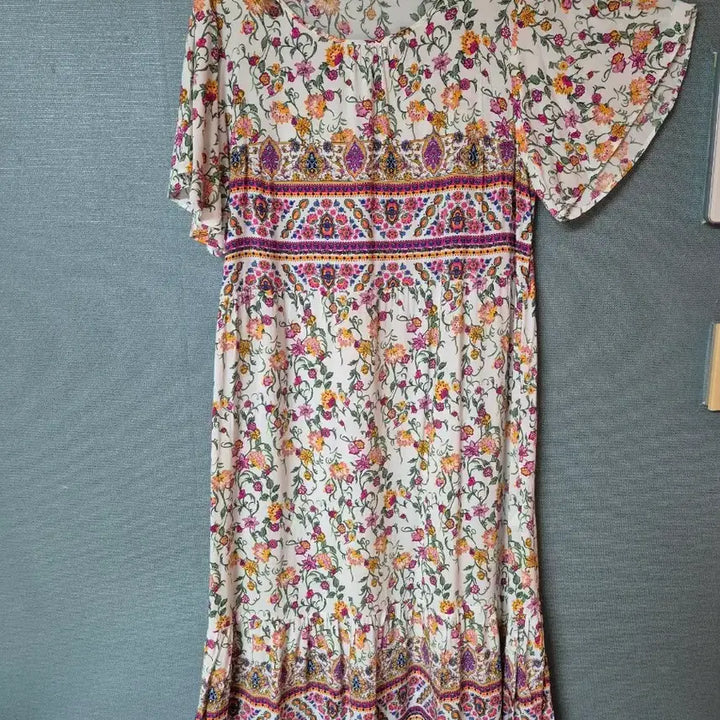 [BUNJANG] Floral Pattern Long Dress / 인견 플라워 패턴 롱 원피스 프리