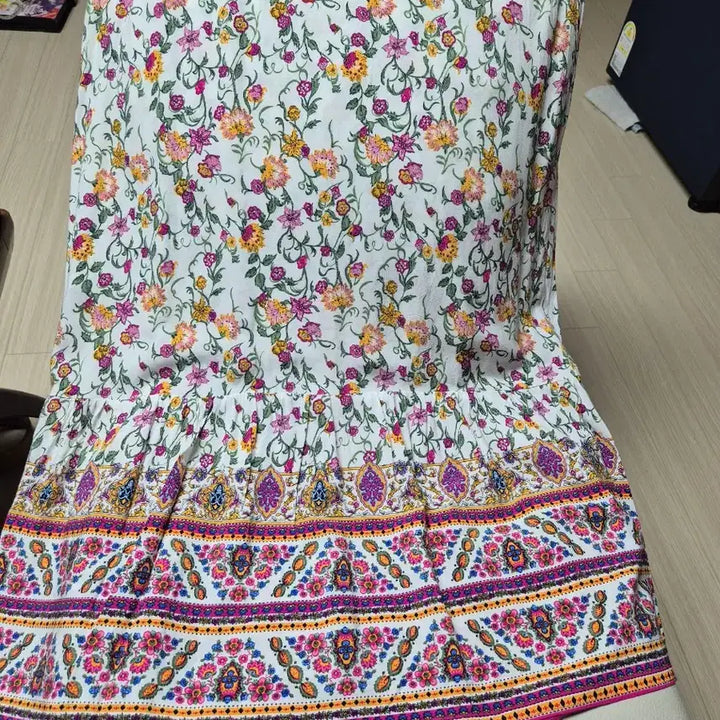 [BUNJANG] Floral Pattern Long Dress / 인견 플라워 패턴 롱 원피스 프리