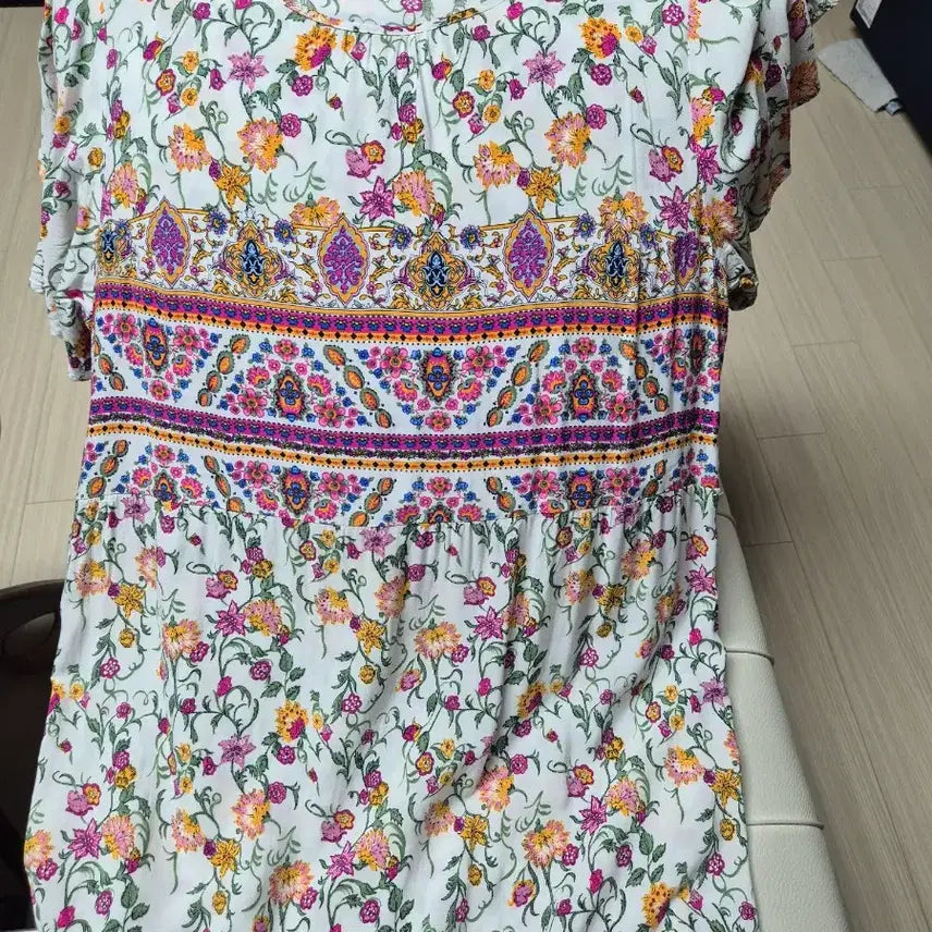 [BUNJANG] Floral Pattern Long Dress / 인견 플라워 패턴 롱 원피스 프리