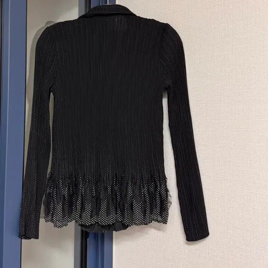 [BUNJANG] Speechio Black Pleats Jacket / 일본 스피치오 블랙 플리츠 여성 자켓 40사이즈