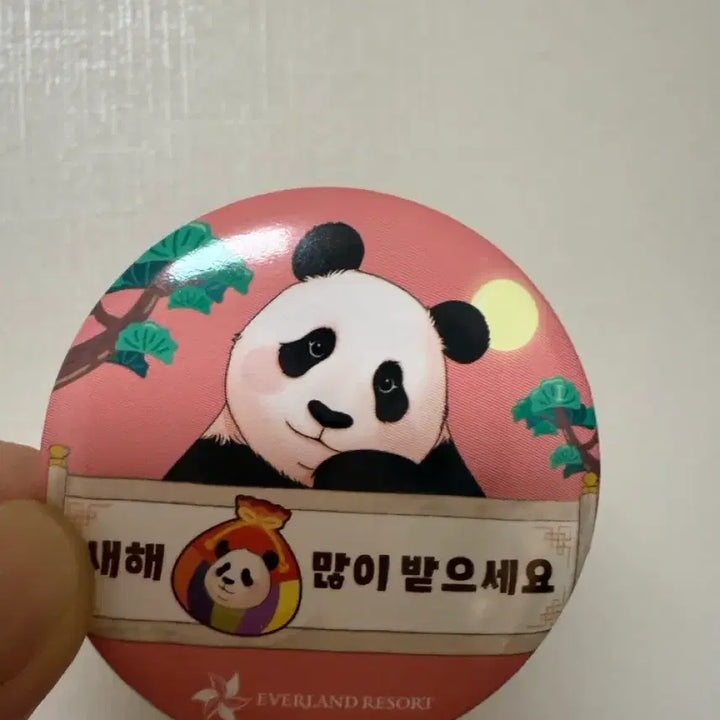 [BUNJANG] Everland Baofamily Aibao Hanbok Doll + New Year Badge Bundle / (미개봉새상품)에버랜드 바오패밀리 아이바오 한복인형+아이바오 새해뱃지