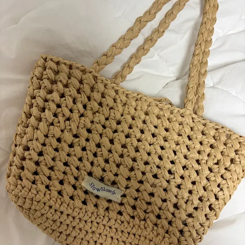 [BUNJANG] Slowslowly Raffia Bag / 슬로우슬로울리 라피아백