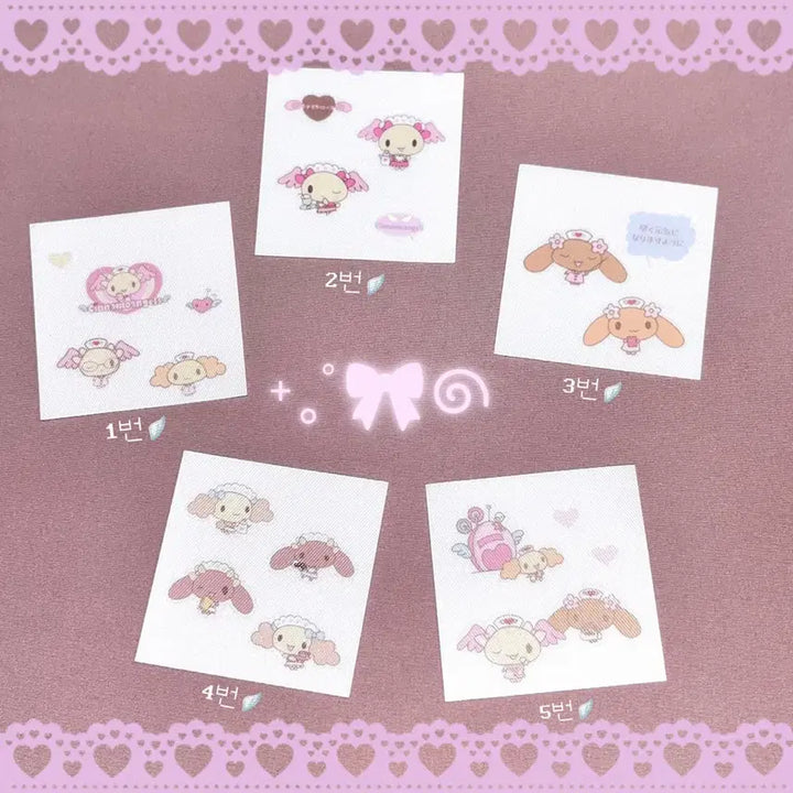 [BUNJANG] Sanrio Cinnamoroll Mocha Azuki Chiffon Cinnamon Angels Sticker Set / 고전 산리오 시나모롤 모카 아즈키 쉬폰 시나모엔젤스 띠뿌씰 스티커