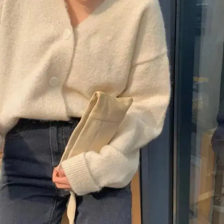 [BUNJANG] Code:U Rev Cream Cardigan / 코드유 레브 가디건