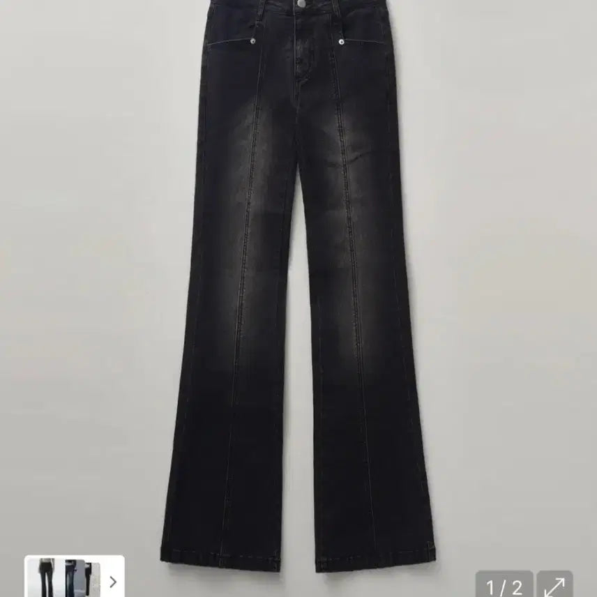 [BUNJANG] Helene Paris Washed Black Bootcut Denim Pants / 헬레네파리스 워시드 부츠컷 데님 팬츠