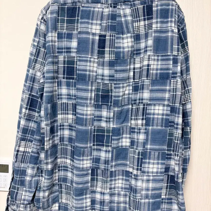 [SOLD OUT] 폴로 랄프로렌 인디고 패치워크 마드라스 셔츠 XL