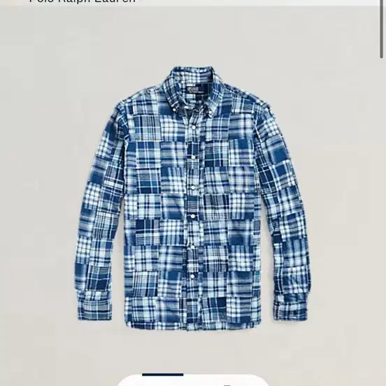 [SOLD OUT] 폴로 랄프로렌 인디고 패치워크 마드라스 셔츠 XL