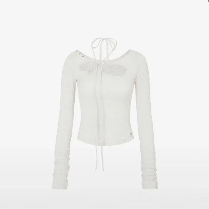 [BUNJANG] Pain Or Pleasure Wrinkled Orchid Top Ivory / 페인오어플레져 오키드 탑 아이보리 (환승연애 지현 착용)