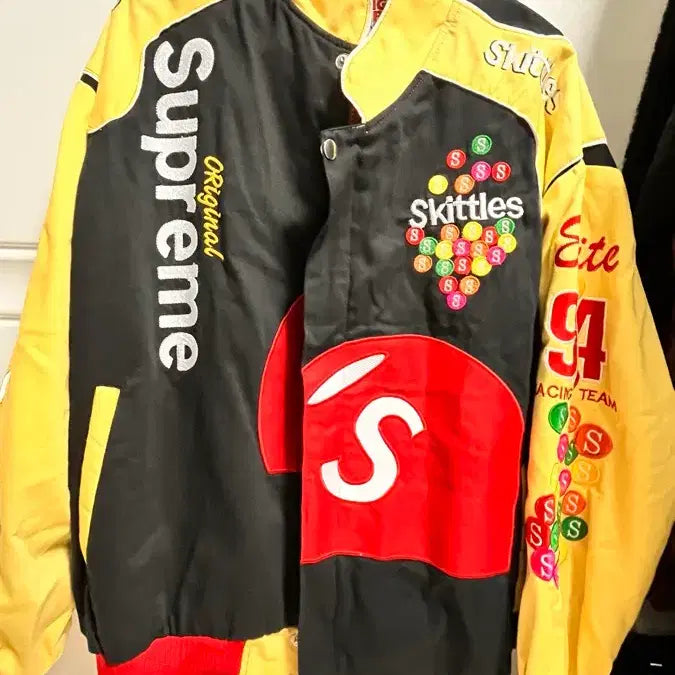 [BUNJANG] Supreme Skittles Collaboration Nascar Racing Jacket / 초초희귀 슈프림 스키틀즈 자수 빈티지 나스카 레이싱 자켓