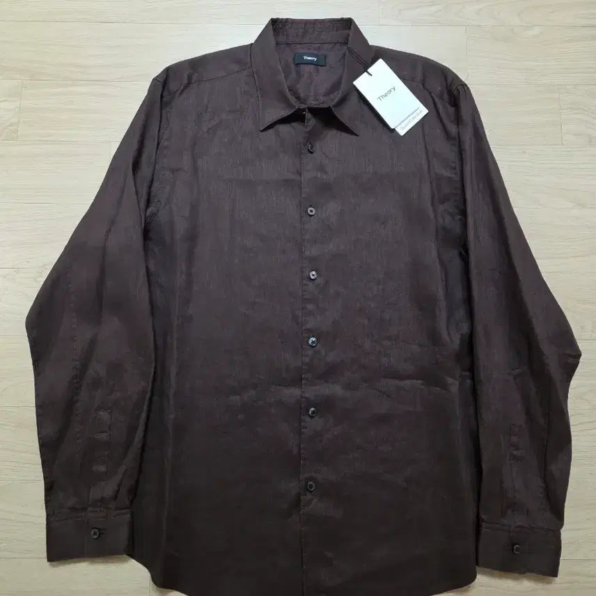[BUNJANG] Theory Irving Linen Shirt - Dark Mocha / 띠어리 어빙 린넨 100프로 셔츠 L 105 정가 40만원 다크 모카