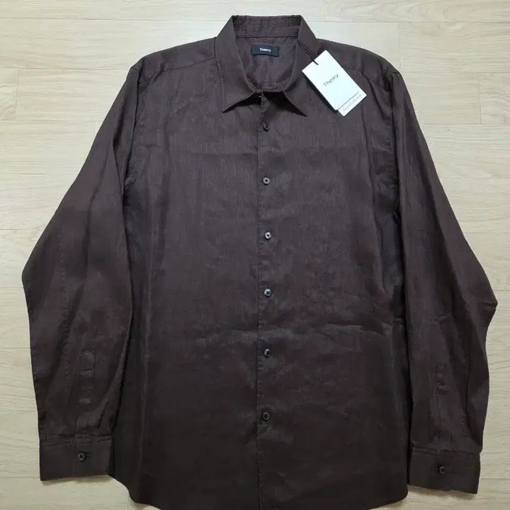 [BUNJANG] Theory Irving Linen Shirt - Dark Mocha / 띠어리 어빙 린넨 100프로 셔츠 L 105 정가 40만원 다크 모카