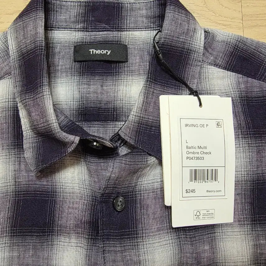 [BUNJANG] Theory Linen Ombre Check Shirt / 띠어리 린넨 옴브레 체크 셔츠 L 105 정가 40만원 네이비 새제품