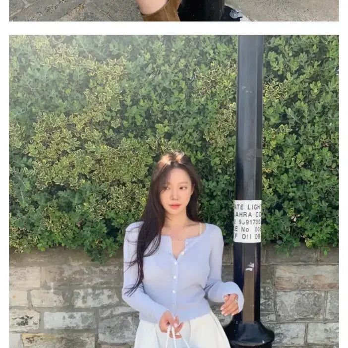 [BUNJANG] Liz TheWish Vase Slim Cardigan (Baby Blue, Pink) / 리즈 더위시 Vase slim cardigan (베이비블루 , 핑크)