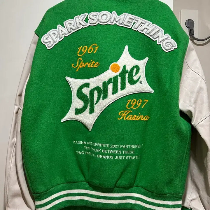 [BUNJANG] Kasina x Sprite x AOMG Collaboration Stadium Jacket Green / 카시나x스프라이트xAOMG 콜라보 스타디움 자켓 그린