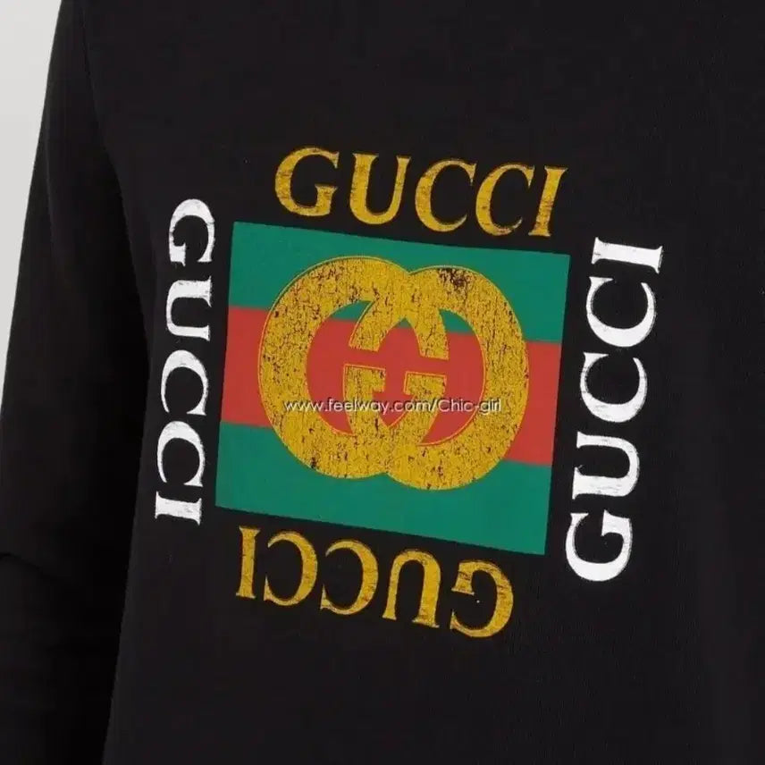 [BUNJANG] Gucci Black Logo Sweatshirt / 정품 A급 구찌 블랙 로고 맨투맨 티셔츠