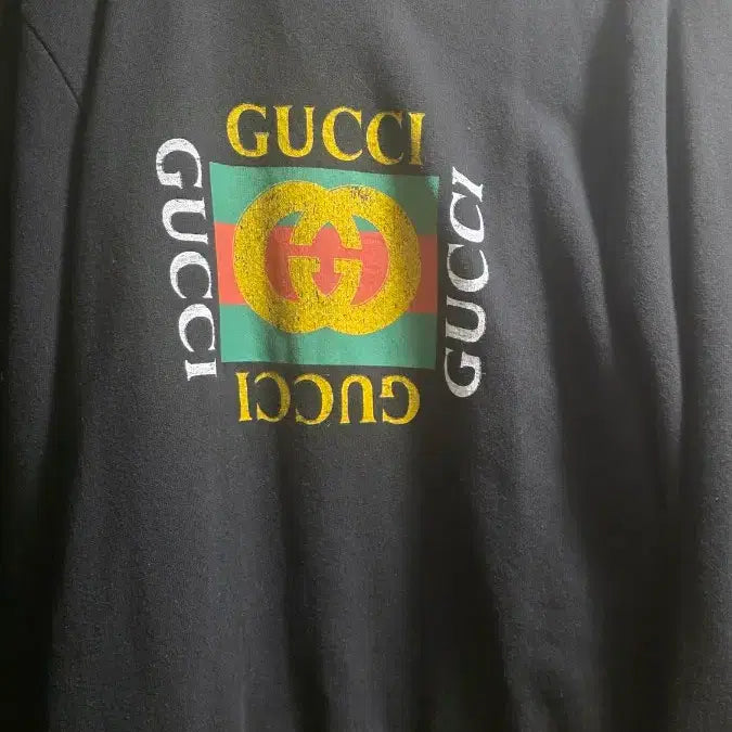 [BUNJANG] Gucci Black Logo Sweatshirt / 정품 A급 구찌 블랙 로고 맨투맨 티셔츠