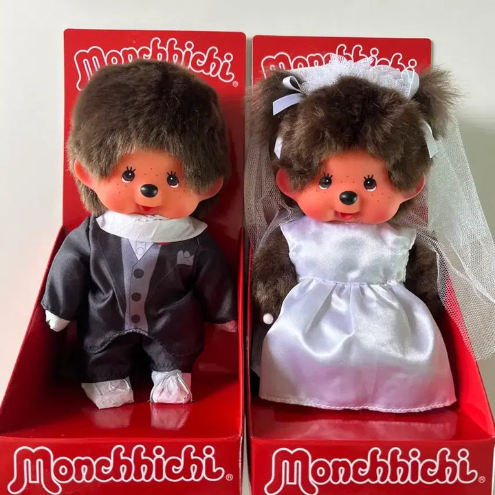 [BUNJANG] Monchhichi Wedding Bride and Groom Set / 몬치치 웨딩 신랑 신부 세트