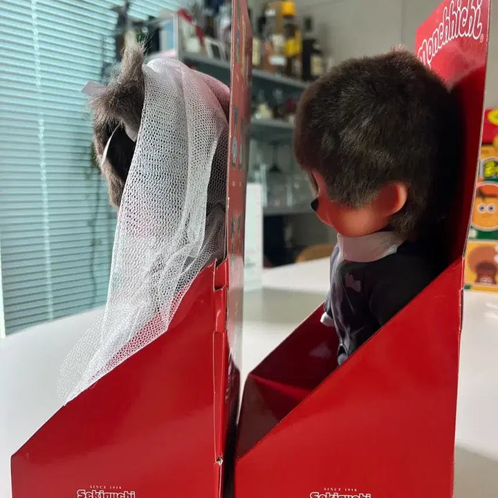[BUNJANG] Monchhichi Wedding Bride and Groom Set / 몬치치 웨딩 신랑 신부 세트