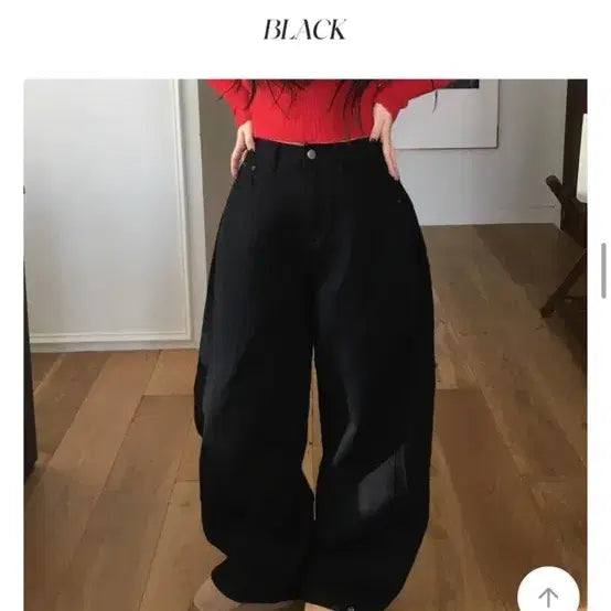 [BUNJANG] Looksyou Black Wide Trousers / 에이블리 블랙 와이드팬츠 룩스유