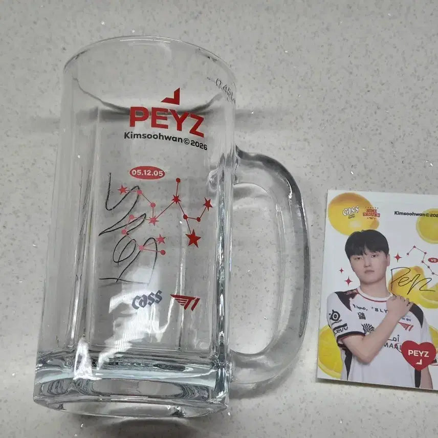 [BUNJANG] T1 Phase Beer Mug Set / T1 카스 홈그라운드 페이즈 맥주컵 포토카드 스티커 세트
