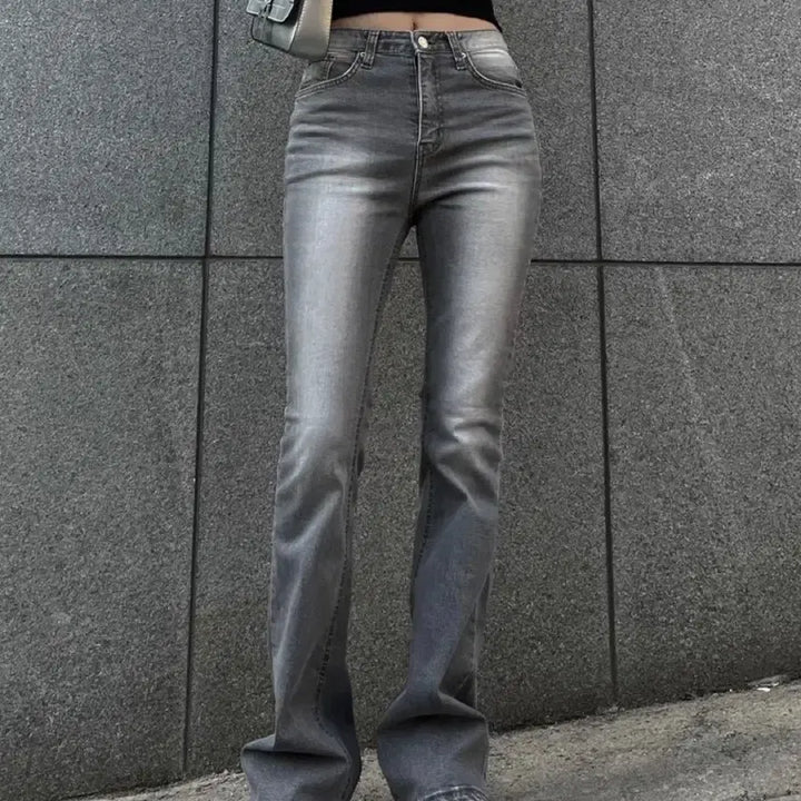 [BUNJANG] Sidl Seoul Grey Bootcut Denim Pants / 시드서울 그레이 부츠컷 데님 팬츠
