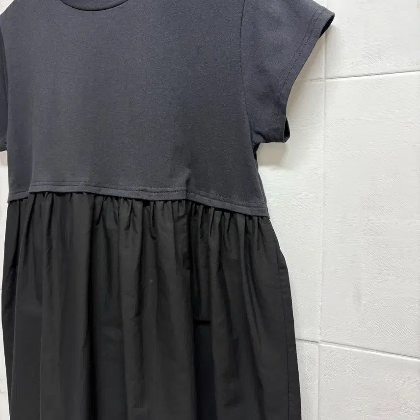 [BUNJANG] Black Cotton Shirring Mori Girl Blouse Top L / 블랙 코튼셔링 모리걸 반팔 블라우스 탑 L JPN
