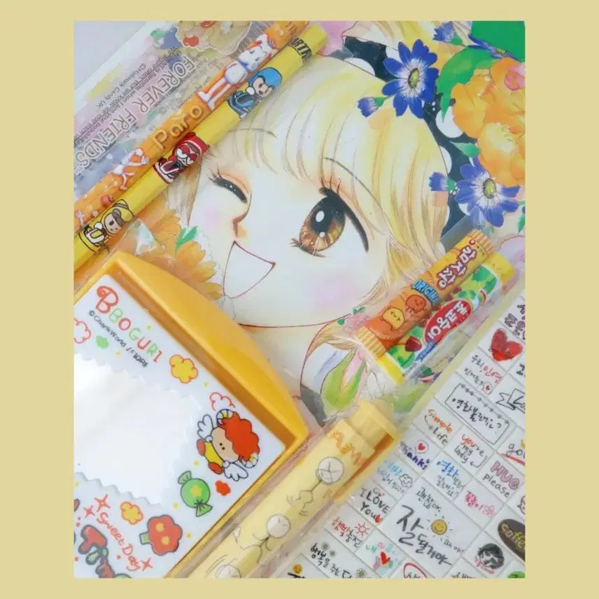[BUNJANG] Vintage Stationery Bundle Set: "Eat It" Parody Stickers, Zzanggu Stickers, and More / [고전문구]고전만화 먹지마 패러디 뽀글이 고전스티커 졸라맨 일괄