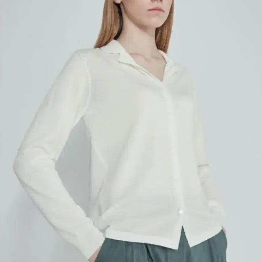 [BUNJANG] SYSTEM Wool Open Collar Cardigan Ivory Knit Top / 한섬 시스템 SYSTEM 울100% 오픈 카라 가디건 아이보리 니트 긴팔