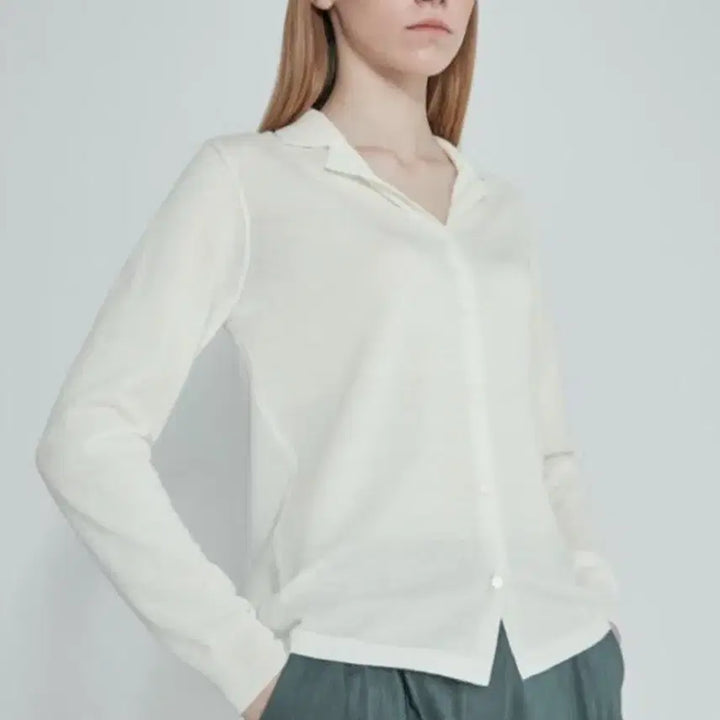 [BUNJANG] SYSTEM Wool Open Collar Cardigan Ivory Knit Top / 한섬 시스템 SYSTEM 울100% 오픈 카라 가디건 아이보리 니트 긴팔