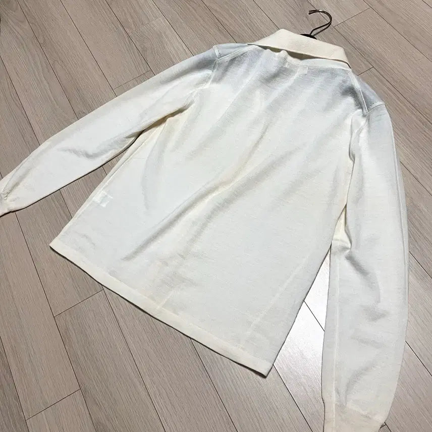 [BUNJANG] SYSTEM Wool Open Collar Cardigan Ivory Knit Top / 한섬 시스템 SYSTEM 울100% 오픈 카라 가디건 아이보리 니트 긴팔