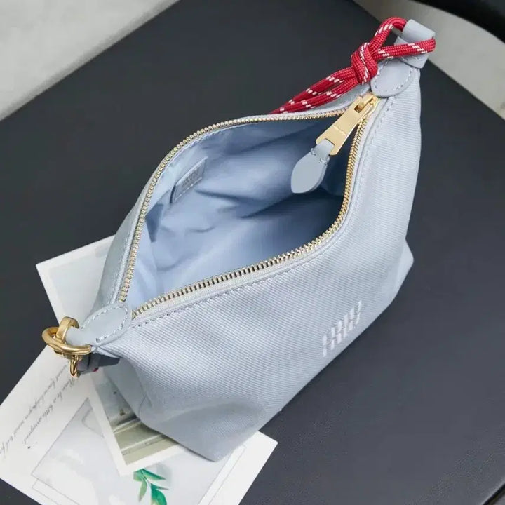[SOLD OUT] 백화점에서 구매한 MIU MIU/토트백 여성용 블루 숄더백