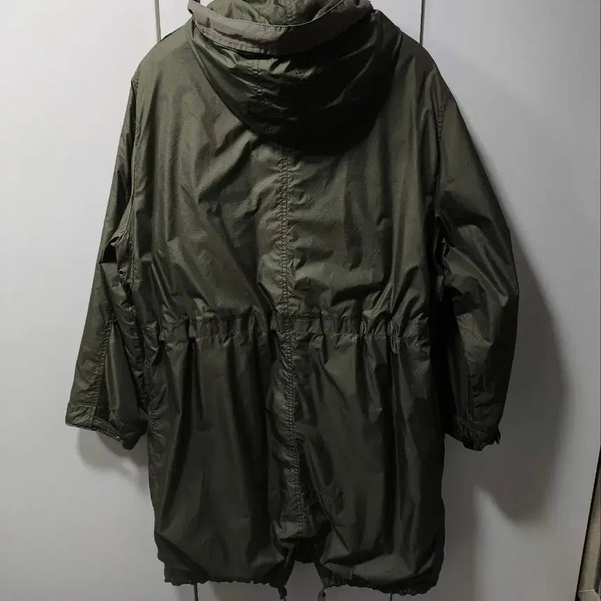 [SOLD OUT] L 버버리 나일론 스트링 후드 야상 모즈코트 카키