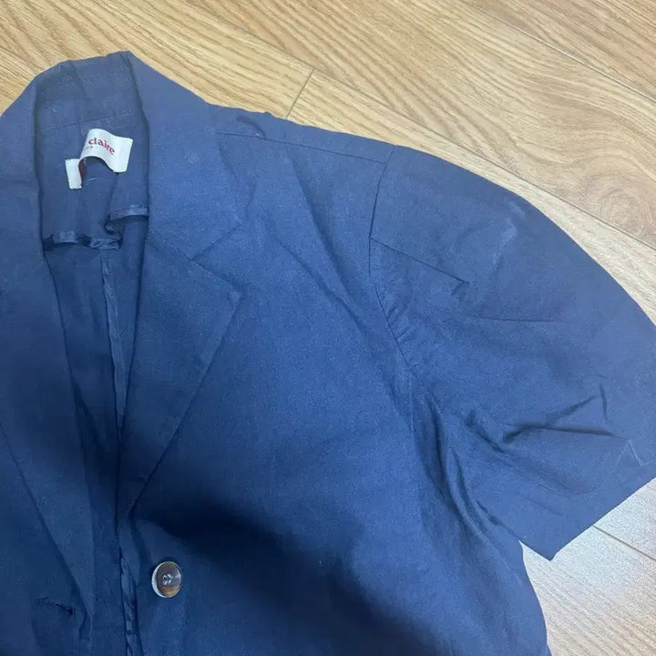 [BUNJANG] Marie Claire Navy Short Sleeve Jacket / 마리끌레르 네이비 반팔 자켓