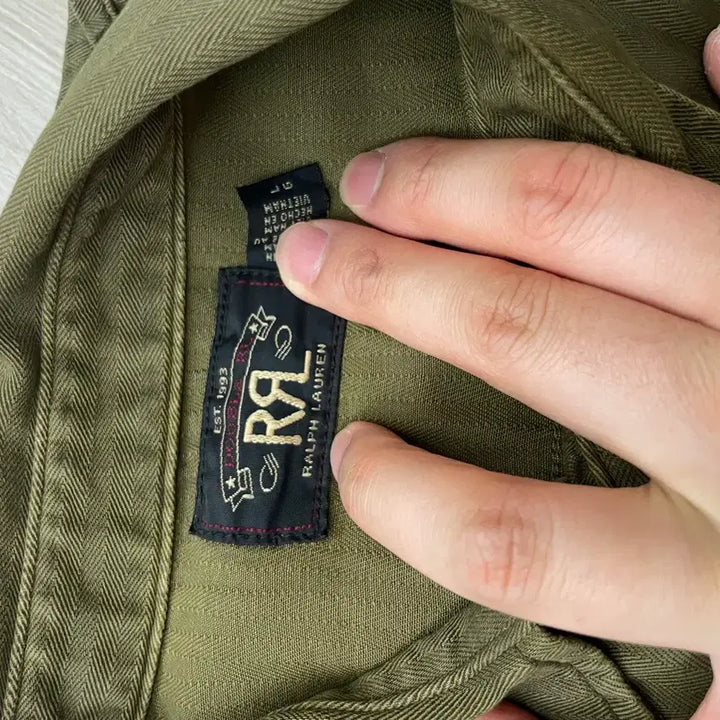 [BUNJANG] RRL L Herringbone Shirt / RRL 더블알엘 L 셔츠 카키(다크올리브)  판매합니다.