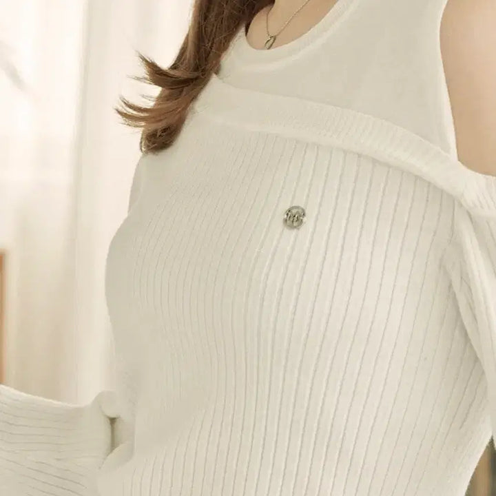 [BUNJANG] Mykene Surreal Cutting Knit Top / 미케네 써리얼 커팅 니트